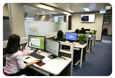 Employee working at a desk in the office