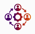 Network of people icon representing collaboration
