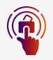 Fingerprint with a hand tap representing access control