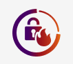 Lock with a flame representing firewalls and intrusion detection systems