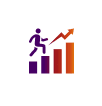 Bar chart icon representing professional growth
